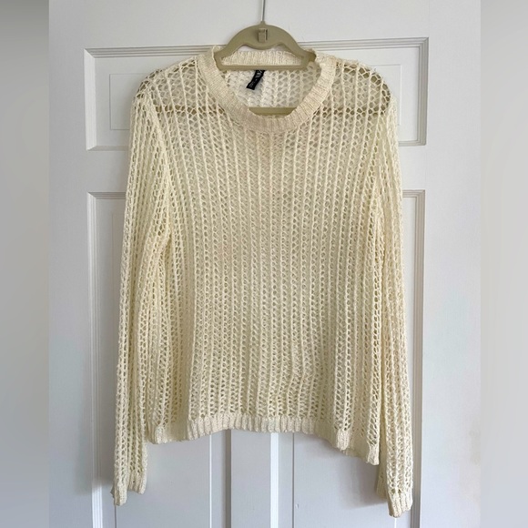 Zara Sweaters Zara Cream Open Knit Pullover Sweater Top Poshmark